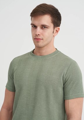 CAZADOR Açık Haki Erkek Bisiklet Yaka T-shirt
