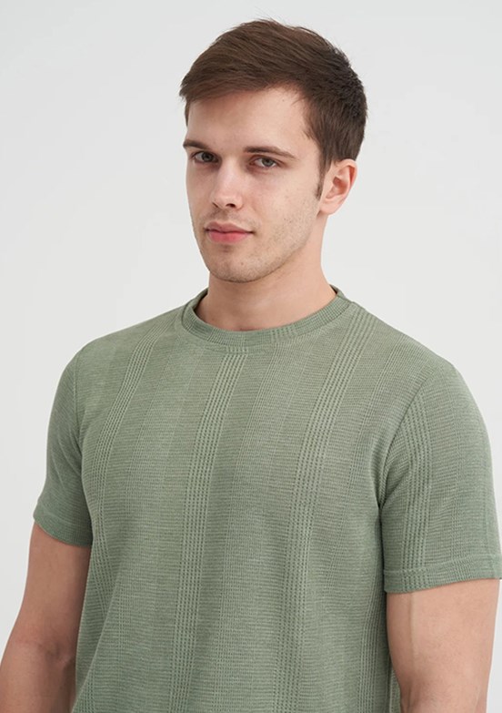 CAZADOR Açık Haki Erkek Bisiklet Yaka T-shirt
