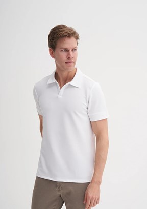 CAZADOR Beyaz Erkek Polo Yaka T-shirt