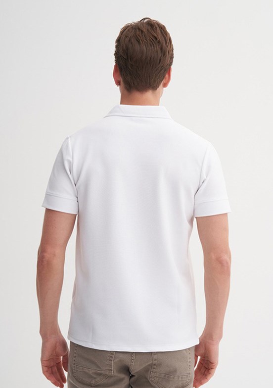 CAZADOR Caz 4201 - 25YCEEO04201 Erkek Beyaz Polo Yaka T-Shirt