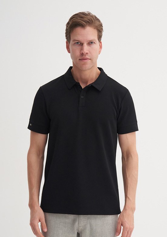 CAZADOR Caz 4201 - 25YCEEO04201 Erkek Siyah Polo Yaka T-Shirt