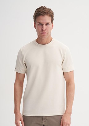 CAZADOR Caz 4202 - 25YCEEO04202 Erkek Bej Bisiklet Yaka T-Shirt