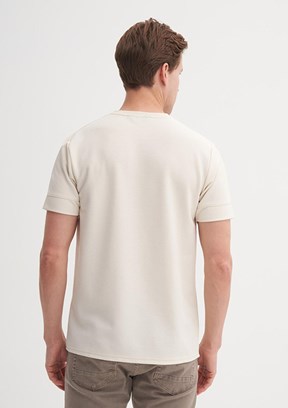 CAZADOR Caz 4202 - 25YCEEO04202 Erkek Bej Bisiklet Yaka T-Shirt