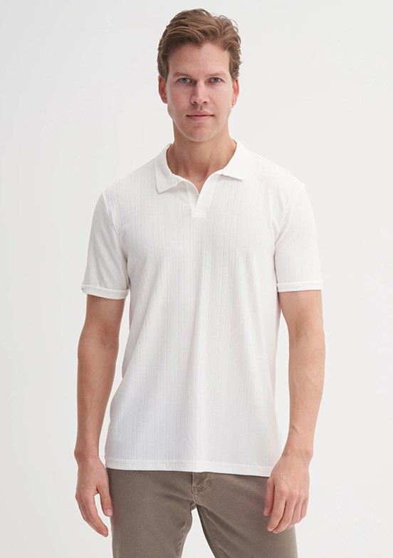 CAZADOR Beyaz Erkek Polo Yaka T-Shirt