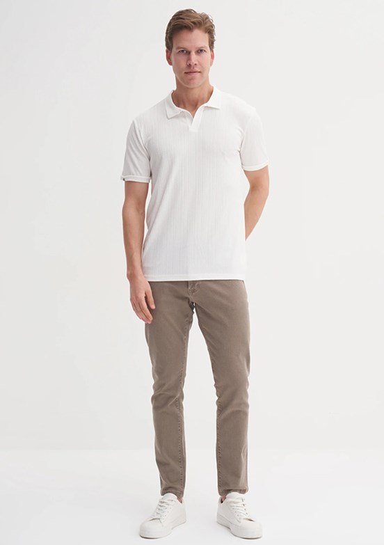 CAZADOR Beyaz Erkek Polo Yaka T-Shirt