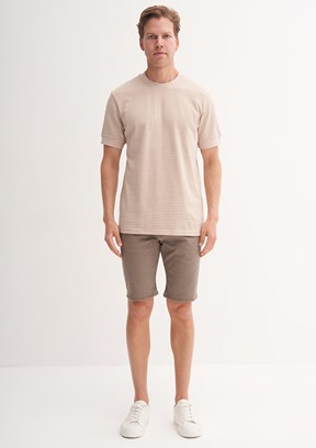 CAZADOR Bej Erkek Bisiklet Yaka T-Shirt