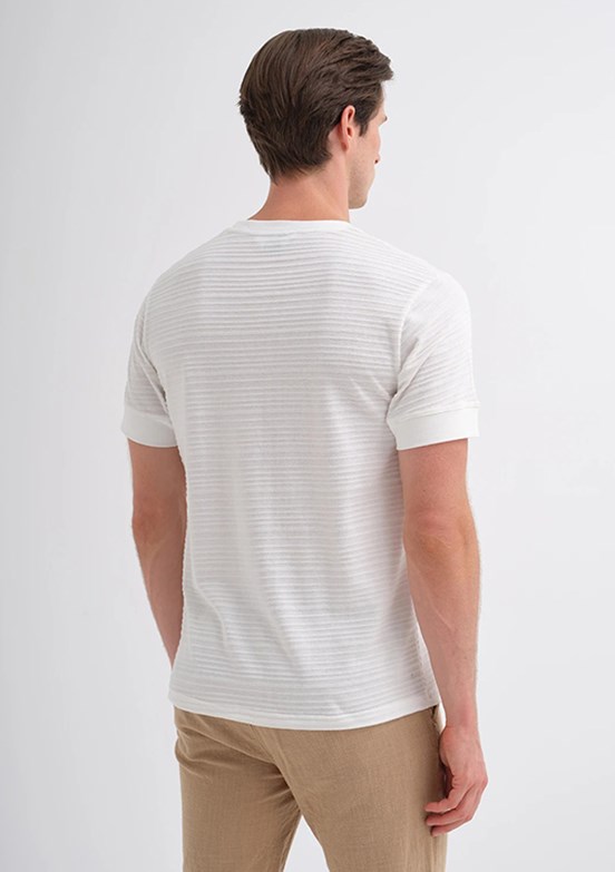 CAZADOR Ekru Erkek Bisiklet Yaka T-shirt