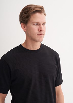 CAZADOR Siyah Erkek Bisiklet Yaka T-Shirt
