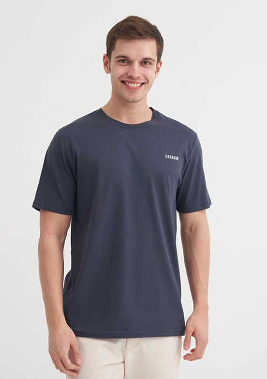 CAZADOR Caz 4233 - 25YCEEO04233 Erkek Antrasit Bisiklet Yaka T-Shirt