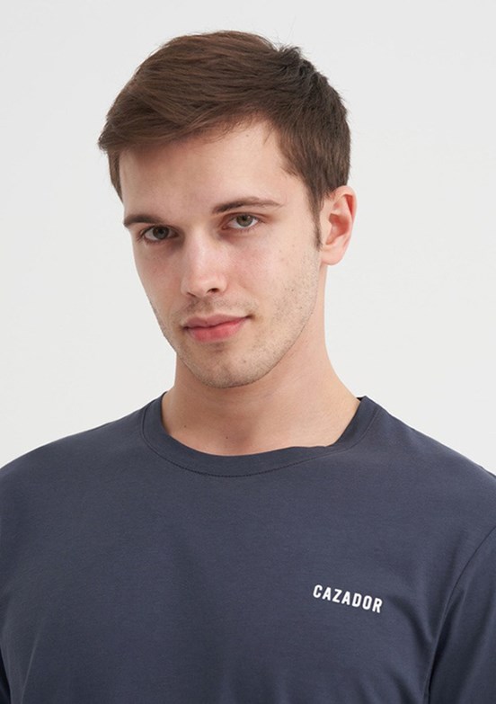 CAZADOR Caz 4233 - 25YCEEO04233 Erkek Antrasit Bisiklet Yaka T-Shirt