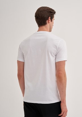 CAZADOR Caz 4233 Erkek Beyaz Bisiklet Yaka T-Shirt