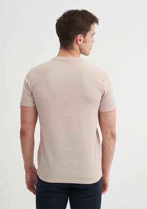CAZADOR Bej Erkek Bisiklet Yaka T-shirt
