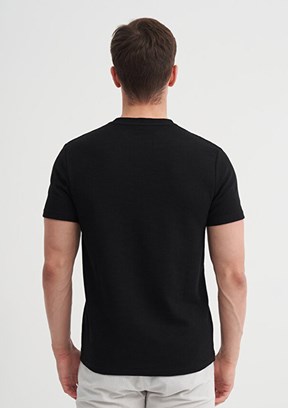 CAZADOR Caz 4240 - 25YCEEO04240 Erkek Siyah Bisiklet Yaka T-Shirt