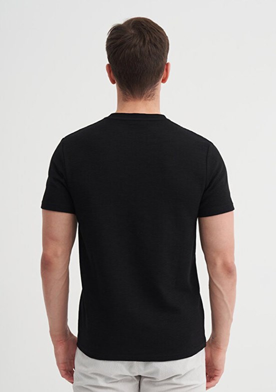 CAZADOR Caz 4240 - 25YCEEO04240 Erkek Siyah Bisiklet Yaka T-Shirt