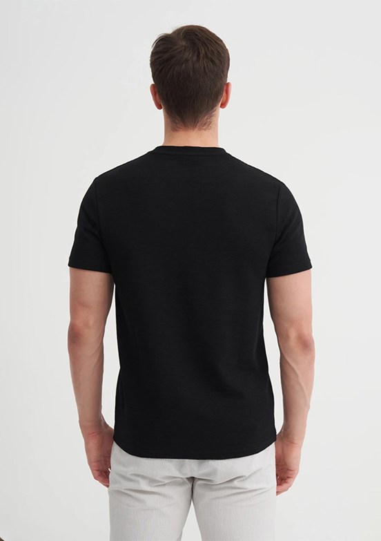 CAZADOR Siyah Erkek Bisiklet Yaka T-shirt