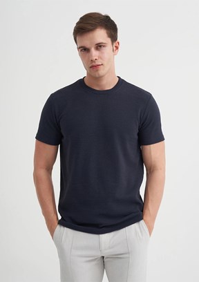 CAZADOR Lacivert Erkek Bisiklet Yaka T-shirt