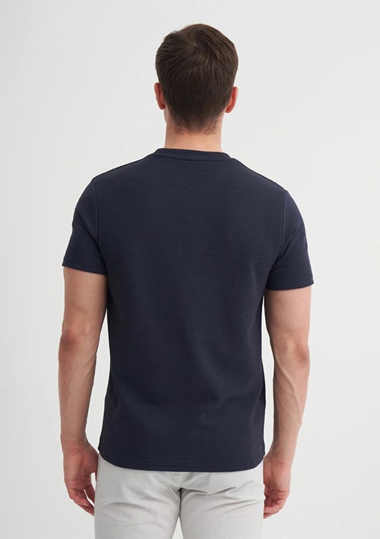 CAZADOR Lacivert Erkek Bisiklet Yaka T-shirt