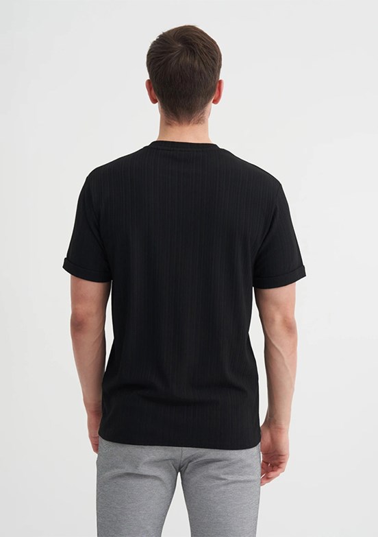 CAZADOR Siyah Erkek Bisiklet Yaka T-shirt