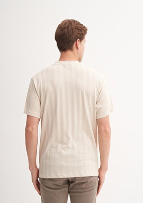 CAZADOR Caz 4277 Erkek Bej Bisiklet Yaka T-Shirt