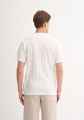 CAZADOR Caz 4277 Erkek Beyaz Bisiklet Yaka T-Shirt