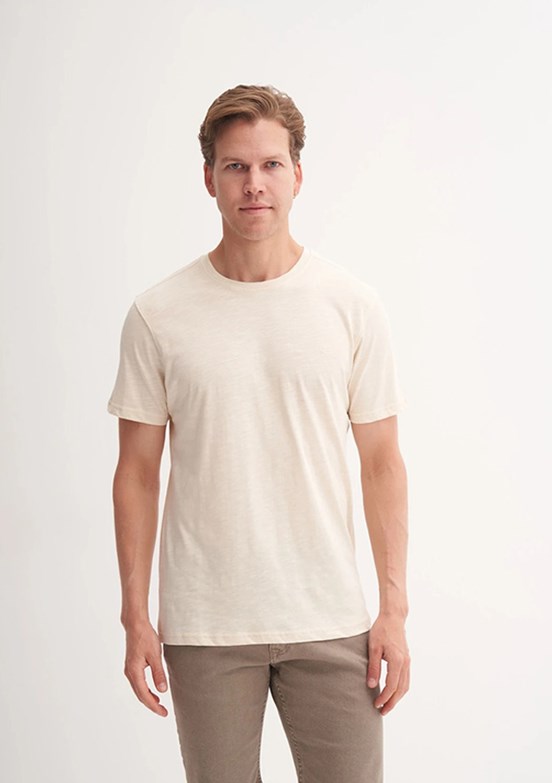 CAZADOR Bej Erkek Bisiklet Yaka T-shirt