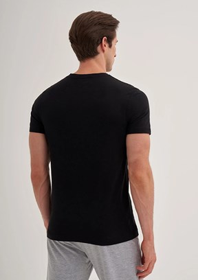 CAZADOR Siyah Erkek Bisiklet Yaka T-shirt