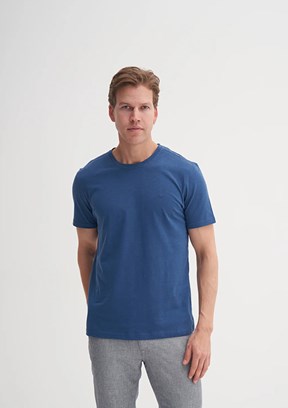 CAZADOR İndigo Erkek Bisiklet Yaka T-shirt