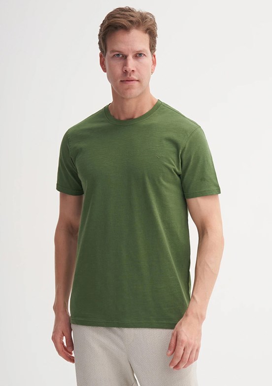 CAZADOR Yeşil Erkek Bisiklet Yaka T-shirt