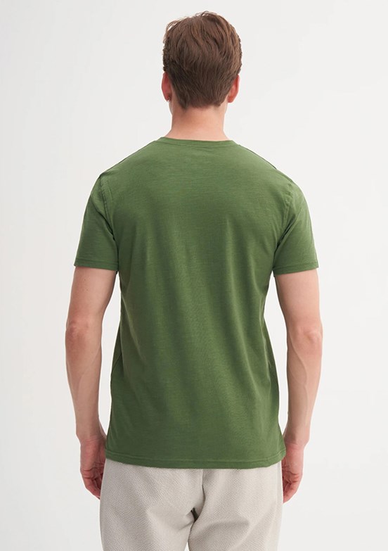 CAZADOR Yeşil Erkek Bisiklet Yaka T-shirt