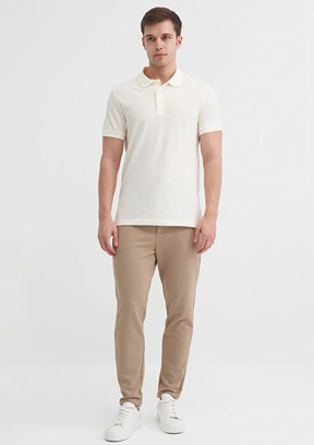 CAZADOR Beyaz Erkek Polo Yaka T-Shirt