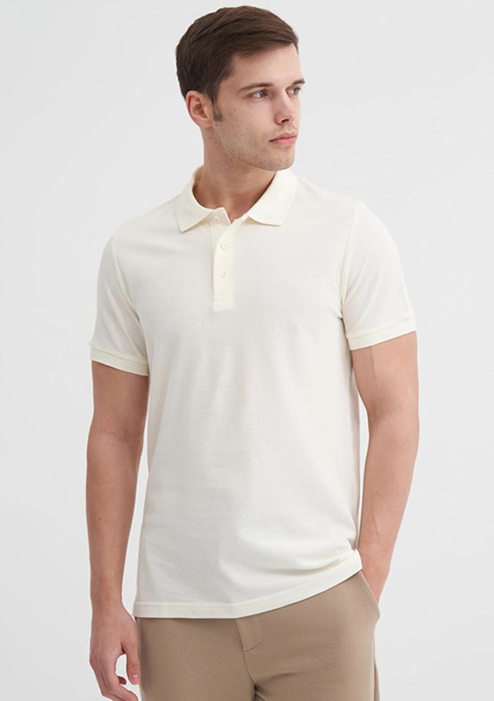 CAZADOR Beyaz Erkek Polo Yaka T-Shirt