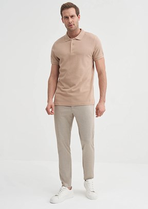 CAZADOR Bej Erkek Polo Yaka T-Shirt