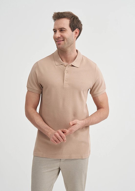 CAZADOR Bej Erkek Polo Yaka T-Shirt