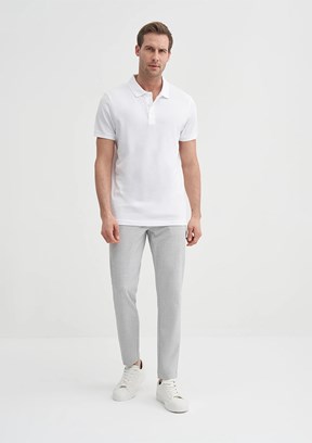 CAZADOR Beyaz Erkek Polo Yaka T-shirt