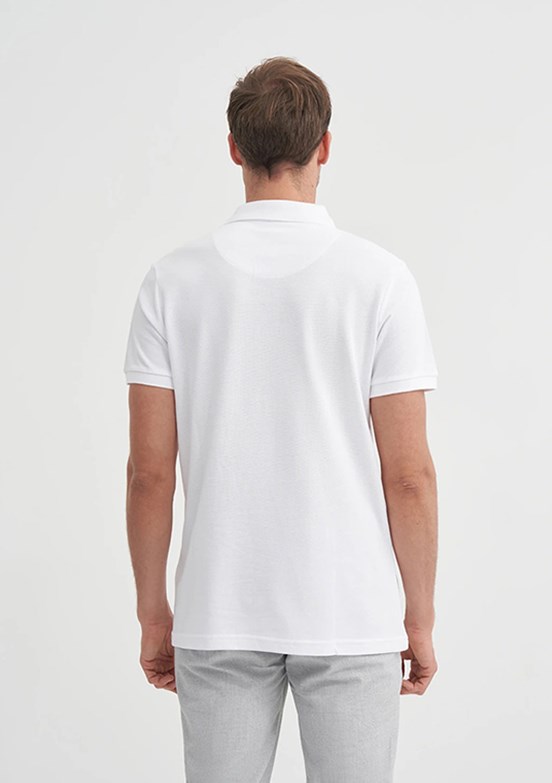 CAZADOR Beyaz Erkek Polo Yaka T-shirt