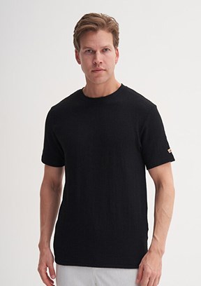 CAZADOR Caz 4050 - 25YCEEO04050 Erkek Siyah Bisiklet Yaka T-Shirt
