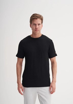 CAZADOR Siyah Erkek Bisiklet Yaka T-shirt