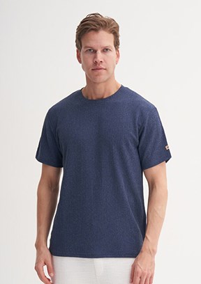 CAZADOR Caz 4050 - 25YCEEO04050 Erkek Lacivert Bisiklet Yaka T-Shirt