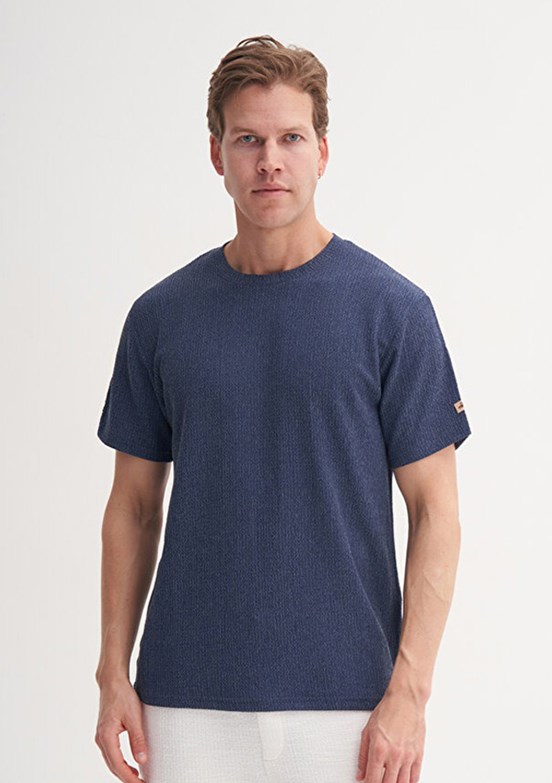 CAZADOR Caz 4050 - 25YCEEO04050 Erkek Lacivert Bisiklet Yaka T-Shirt