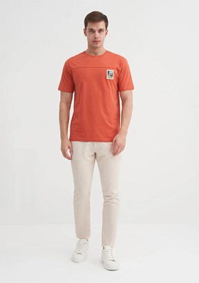 CAZADOR Kiremit Rengi Erkek Bisiklet Yaka T-shirt