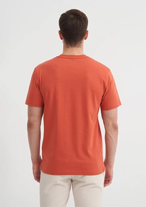 CAZADOR Kiremit Rengi Erkek Bisiklet Yaka T-shirt