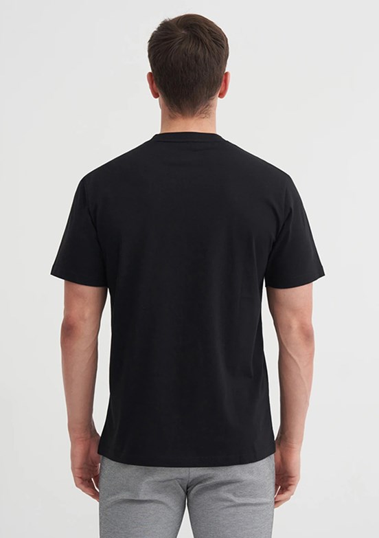 CAZADOR Siyah Erkek Bisiklet Yaka T-shirt