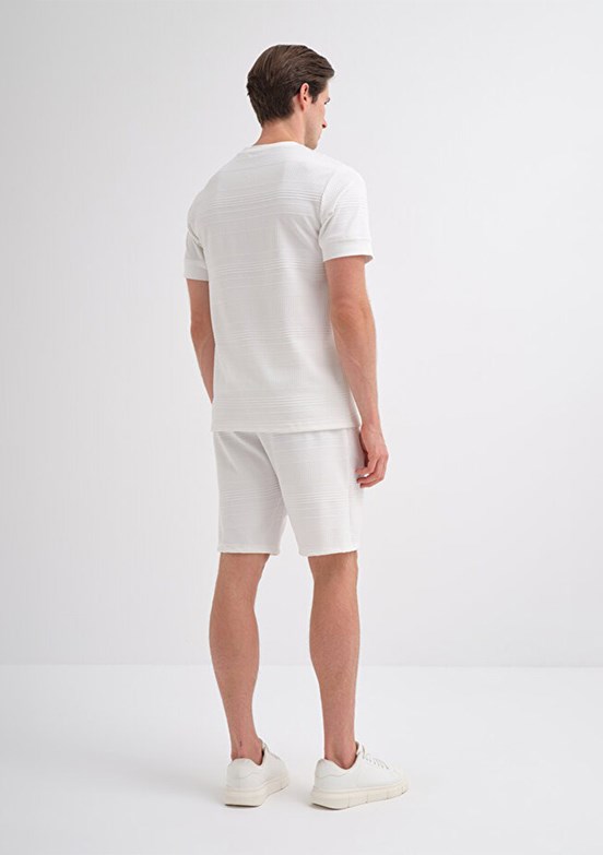 CAZADOR Caz 4207 - 25YCEEO04207 Erkek Beyaz Bisiklet Yaka T-Shirt
