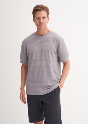 CAZADOR Gri Erkek Bisiklet Yaka T-Shirt