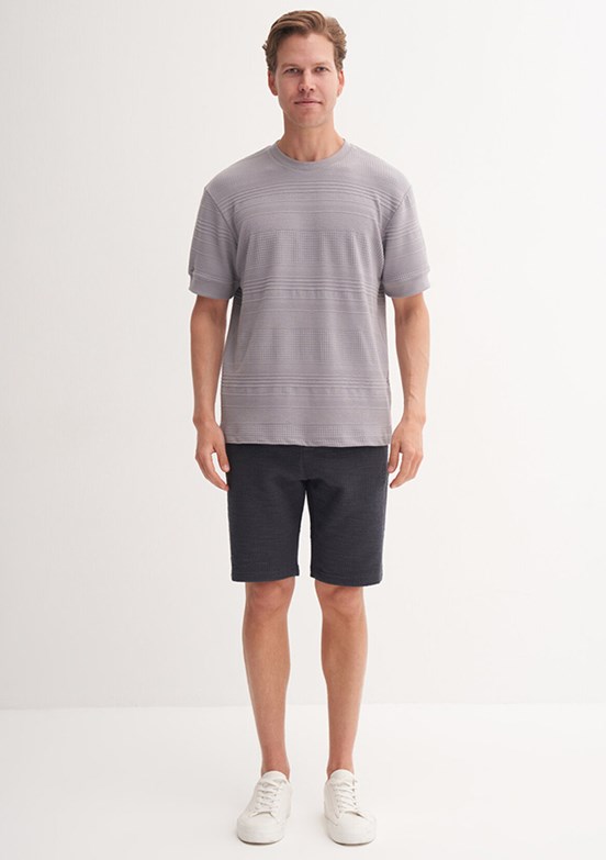 CAZADOR Gri Erkek Bisiklet Yaka T-Shirt