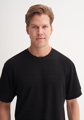 CAZADOR Caz 4207 - 25YCEEO04207 Erkek Siyah Bisiklet Yaka T-Shirt