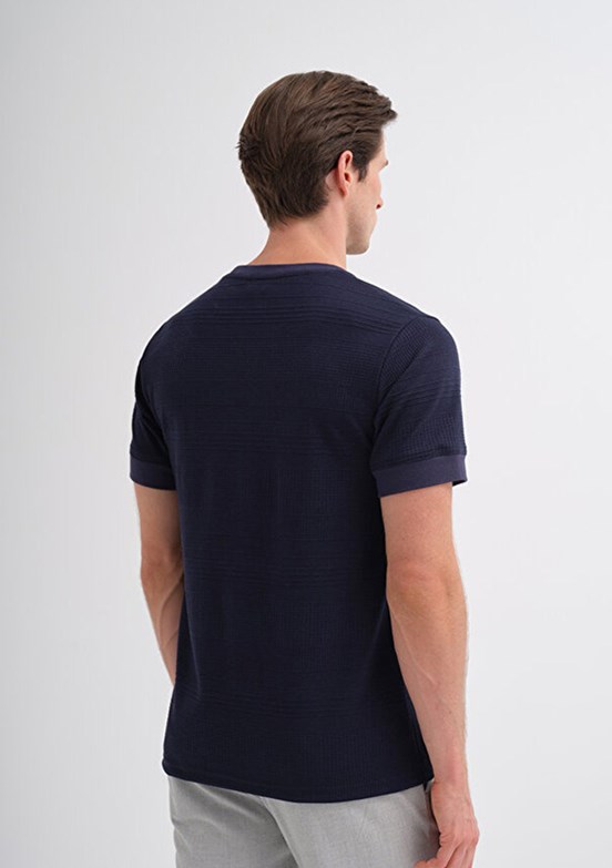 CAZADOR Caz 4207 - 25YCEEO04207 Erkek Lacivert Bisiklet Yaka T-Shirt