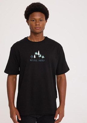 THE CROW Naturel - TC9030 Erkek Siyah Relax T-Shirt