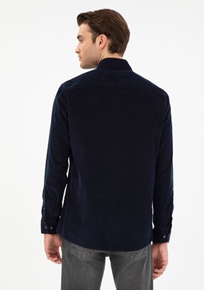 PİERRE CARDİN Lacivert Erkek Uzun Kol Gömlek