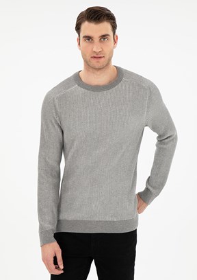 PİERRE CARDİN Gri Erkek Slim Kazak